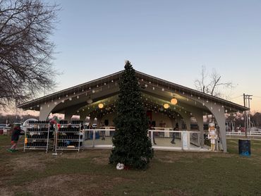 Christmas pavilion and ice rink at Buford Pusser Memorial Park.