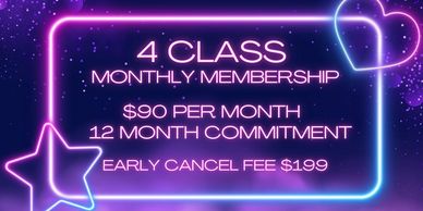 4 Class Monthly Membership at Vertical Pole Studio