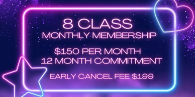 8 Class Membership at Vertical Pole Studio