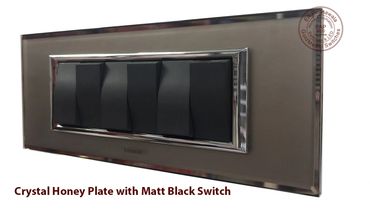 Crystal Honey Saphire Plate with Matt Black Switch Goldmedal by EA Poonawala