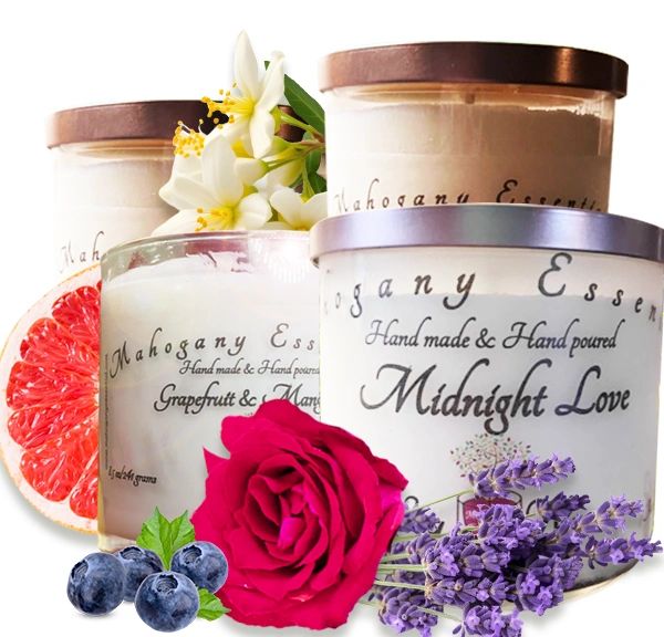 Hand-crafted candles. Made from 100% soy, with no harmful chemicals. Natural wicks for hours of clean burning.