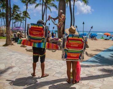 Chair & Umbrella rentals Waikiki Beach, civil rights to be on the beach, Waikiki Beach Walk