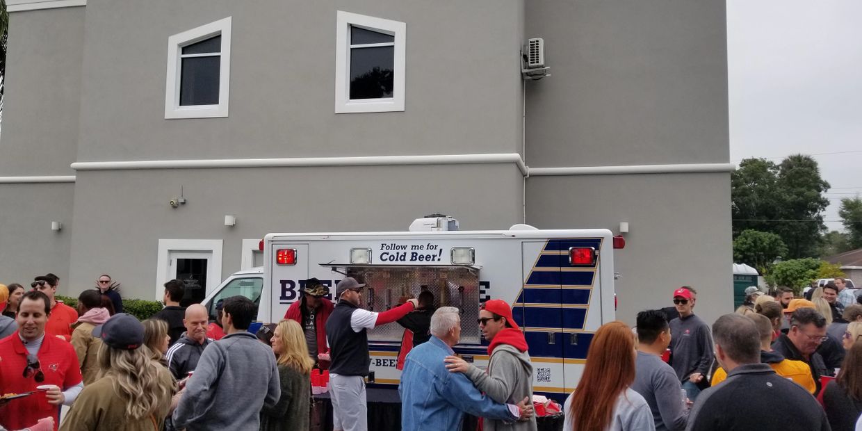 Beer Rescue serving draft beer at local event.