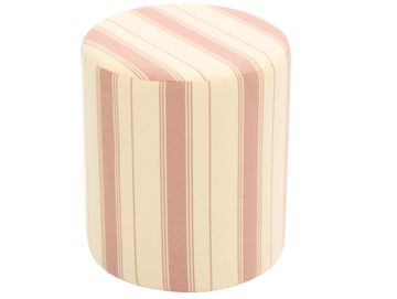 Pink and cream striped ottoman, a chic seating choice for wedding lounge hire in Scotland.