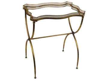 Gold mirrored tray table: vintage wedding bar hire, brand activation prop, luxury styling Scotland.