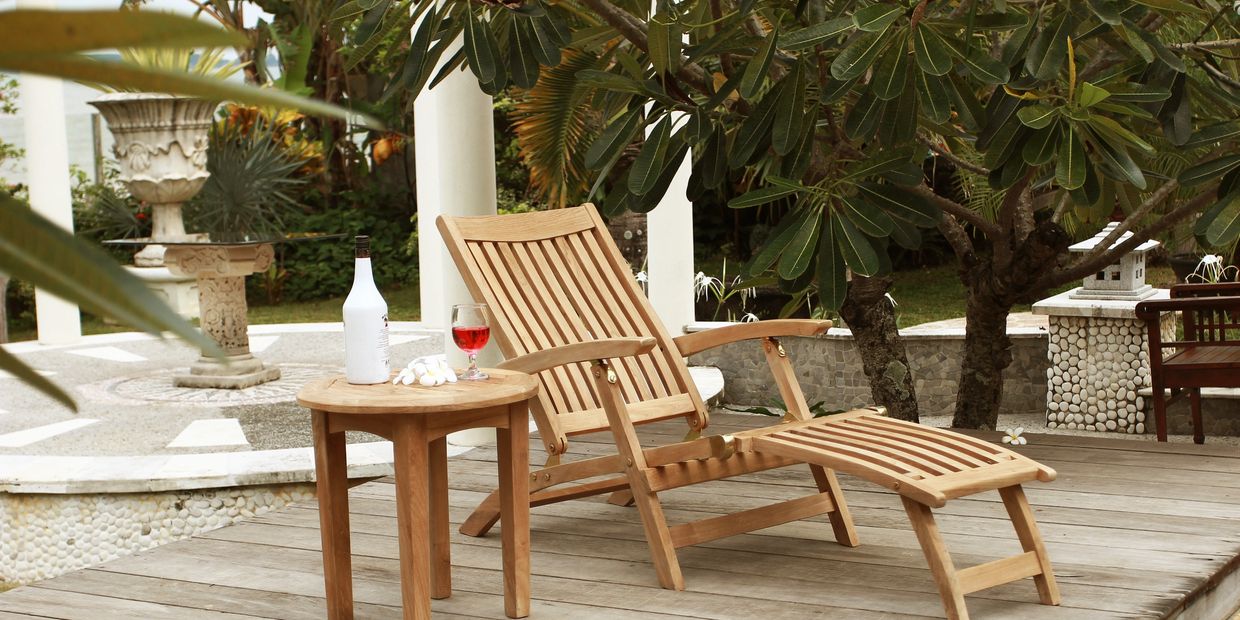 Teak Outdoor Patio Furniture - Steamer and Adirondack Chairs