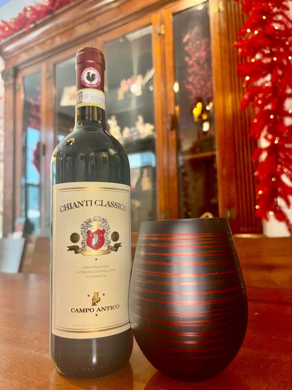 Jersey Art Glass wine glasses. Black with Red Stripes Edition.