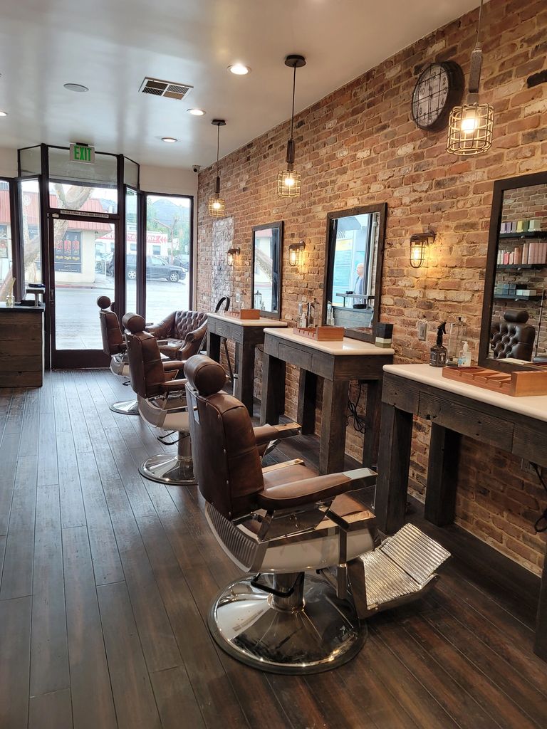 Barber Shop Interior of The Barber Den LA