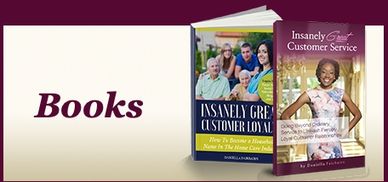 A graphics image of Daniella's books next to the word, BOOKS.