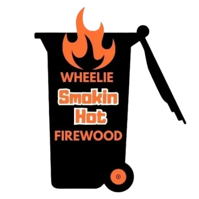Logo of Wheelie Smokin Hot Firewood with a flame icon.