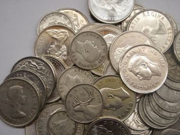 Silver and gold coins, Coins