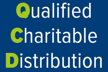 Graphic highlighting QCD: Qualified Charitable Distribution.