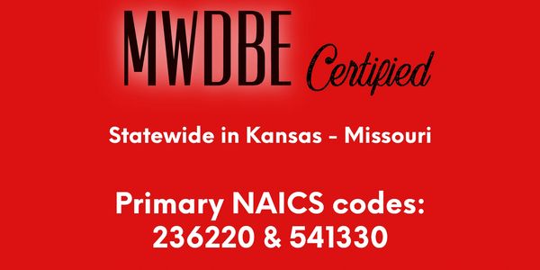 MWDBE certified with primary NAICS codes for Kansas and Missouri.