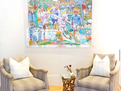 Colorful abstract artwork at hall place