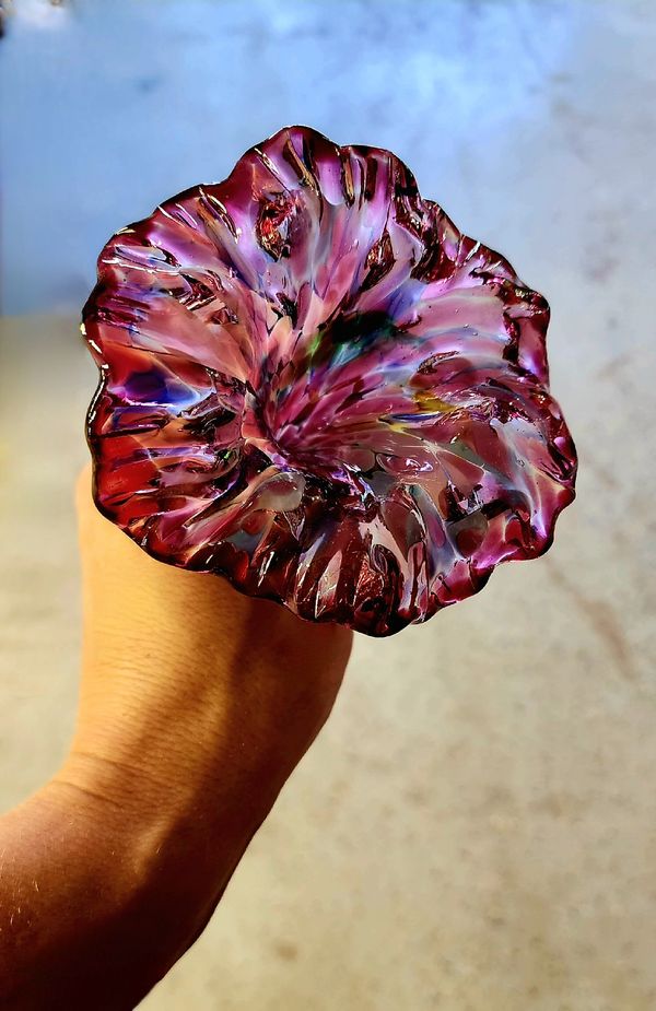 handblown glass art flower