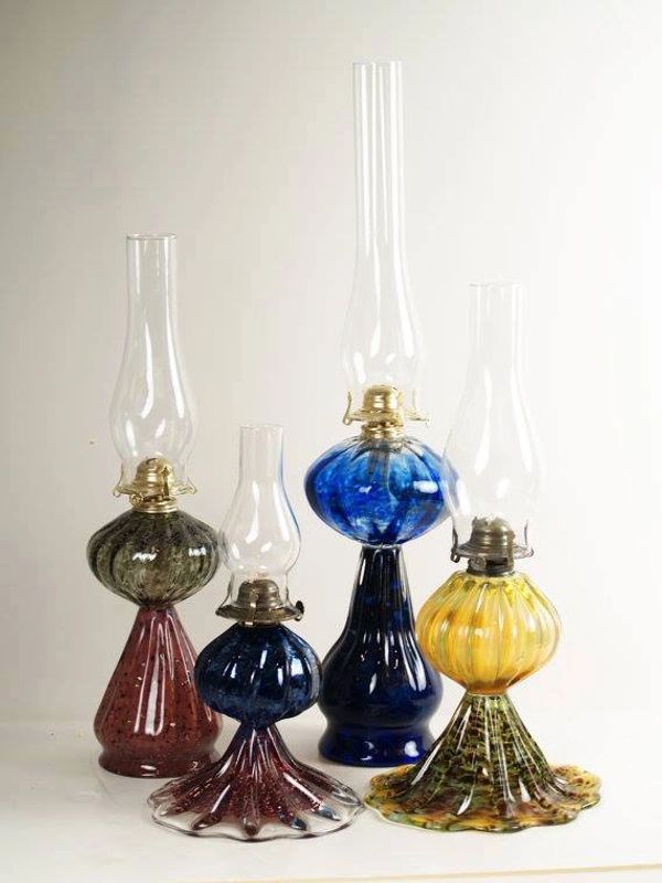 handblown sculpture glass art oil Lamps