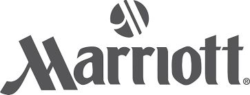 Marriott logo in black and white.
