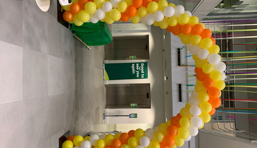 Spiral Balloon Arch for corporate client ! It’s huge😍 comes in any colour scheme