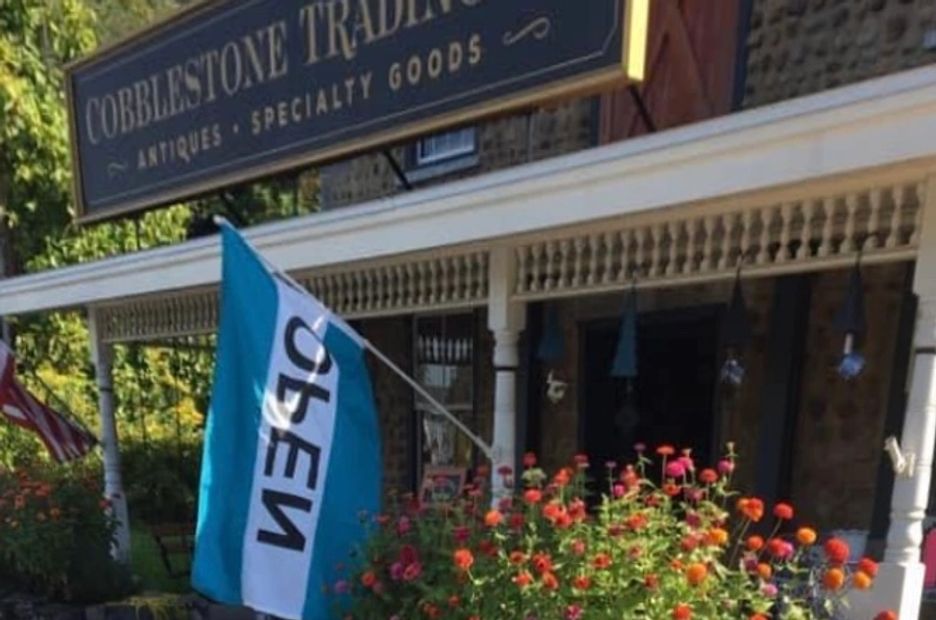 A board with wall Cobblestone Trading Company