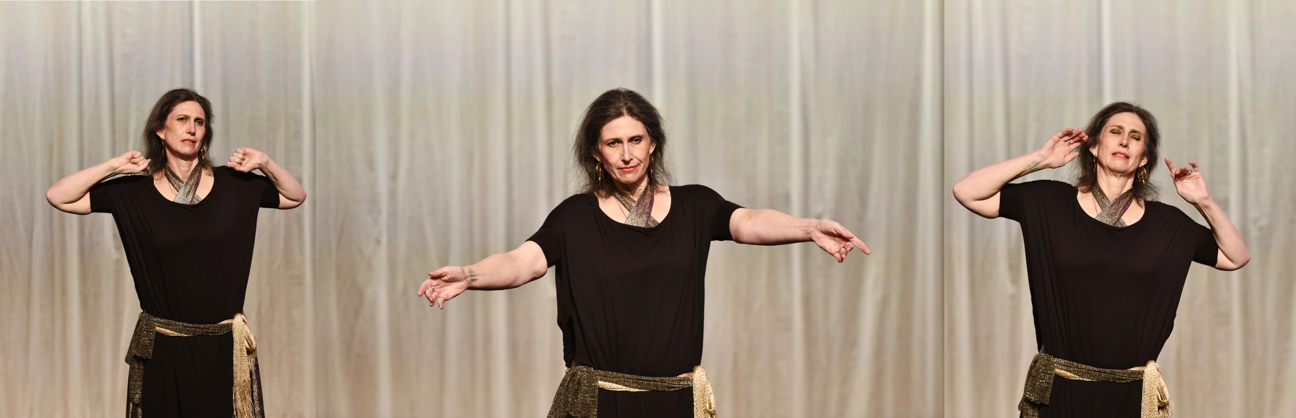 Triptych of a dancer