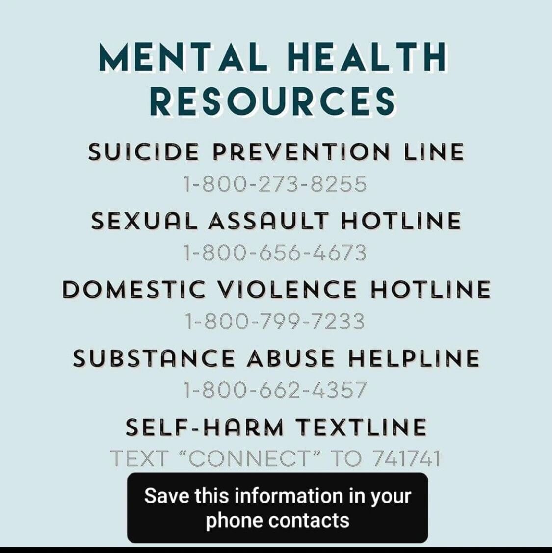 Important numbers to keep