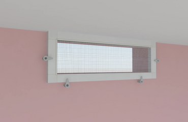 Aluminium frame with wire mesh installed using stopper