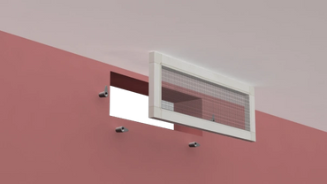 Profile image of aluminium frame depicting how to remove and replace by just turning the stoppers