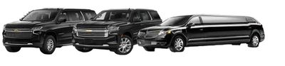Black Chevrolet Suburban SUVs and limo for Mountain View corporate travel and airport transfers