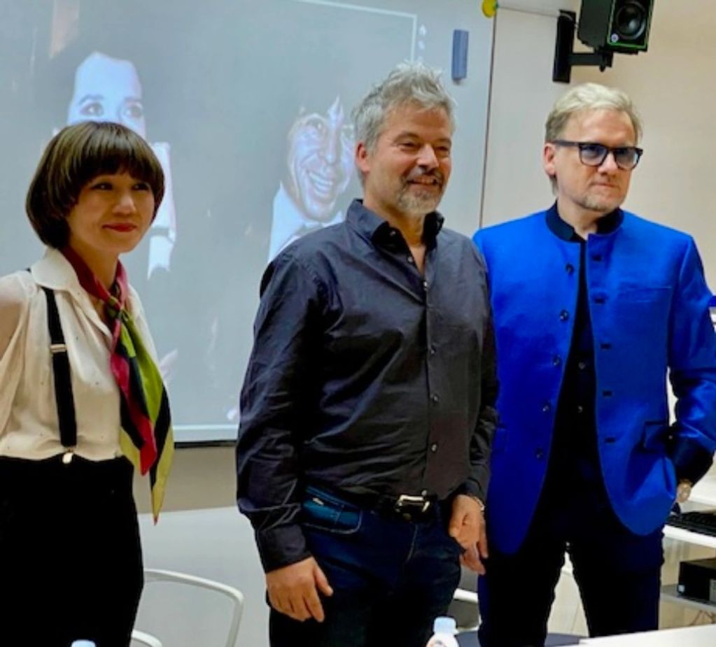 Frederic Lai (son's of Francis Lai) with Reina Kitada (left) and producer Thierry Wolf (right)