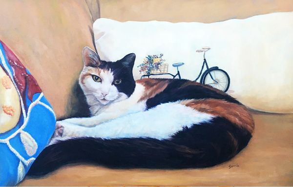 An oil portrait of Joia.