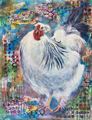 Their Favorite, Rooster Cogburn, Layered mixed media,