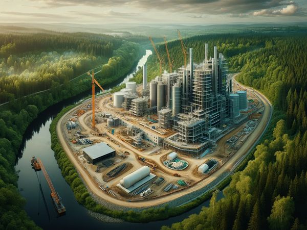 Construction of biomass to energy and fuels facility, turning concept to operation via construction