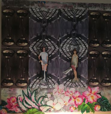 Photo emulsion print, nails, found object 30"x30"