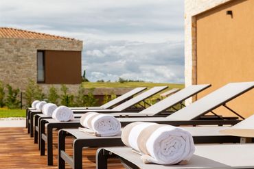 Beautiful swimming pool area Brtonigla Istria Croatia Villa Sanpadeo