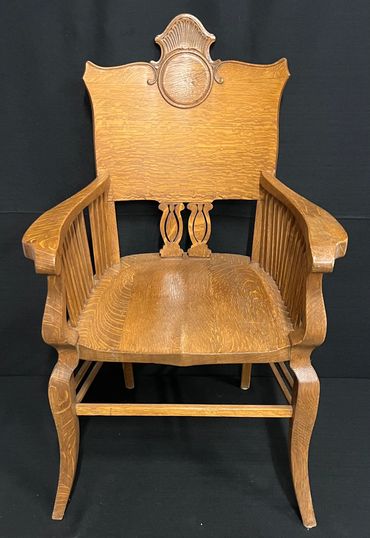 Antique Oak carved Captain's Chair