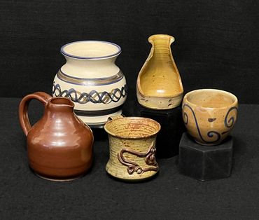 Brown Pottery Pitcher, Pottery Vessel, Pottery Bowl, and Hand Thrown Ceramic Mug