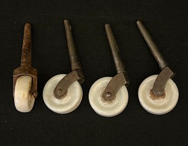 Large Antique Porcelain Caster with Pin