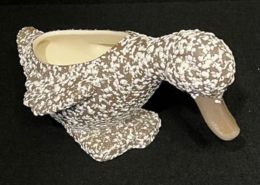 Royal Haeger White Pebbled & Textured Glaze Duck Planter