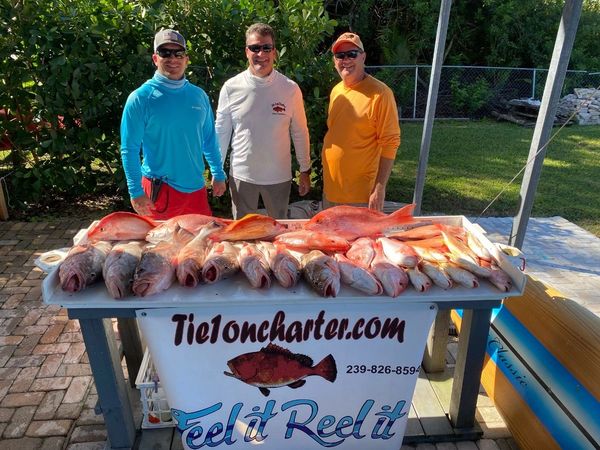 Offshore fishing Charter for Red Grouper, Red Snapper and Porgy. Sanibel Island, Fort Myers Florida