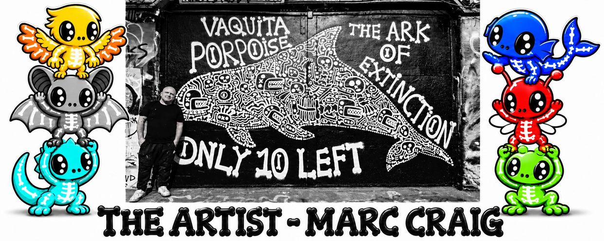 Street art mural by Marc Craig about the endangered Vaquita Porpoise.