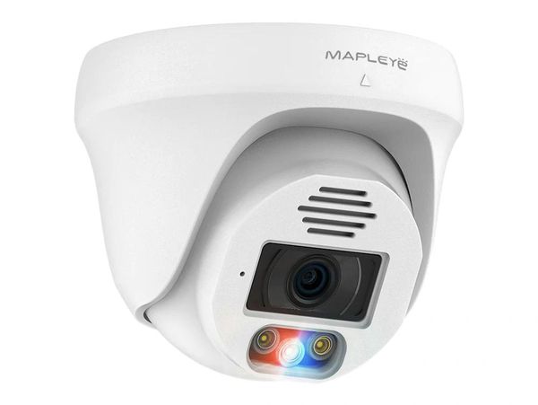 MY-E2T8-I3MC-P/2
Mapleye $K 8mp Fixed Turret IP Security Camera with red and blue motion lights