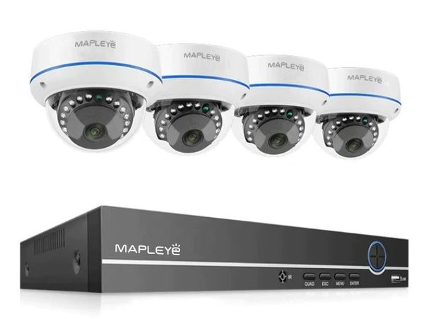 MYK-4K4R1D54
Best security system brand Mapleye 5mp vandalproof Dome IP security camera kit NVR box