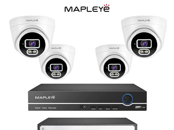 MYK-4K4R1T54-MC
Best security system brand Mapleye 5mp turret IP security camera kit nvr box