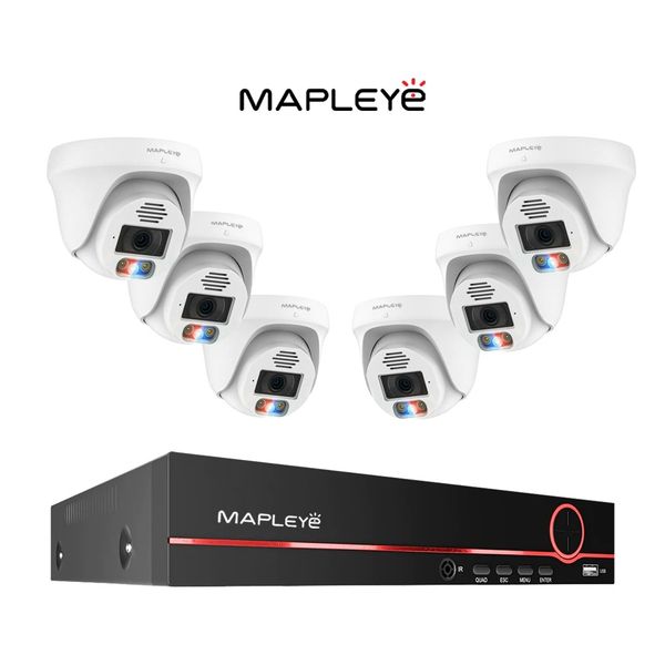 MYK-4K8R2T56-MCA
Best Brand Turret 5mp IP Mapleye Security camera kit NVR box