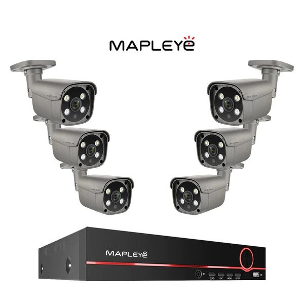 MYK-4K8R2B86-MCA
Best security system brand Mapleye Bullet 4k 8mp IP security camera kit NVR  box