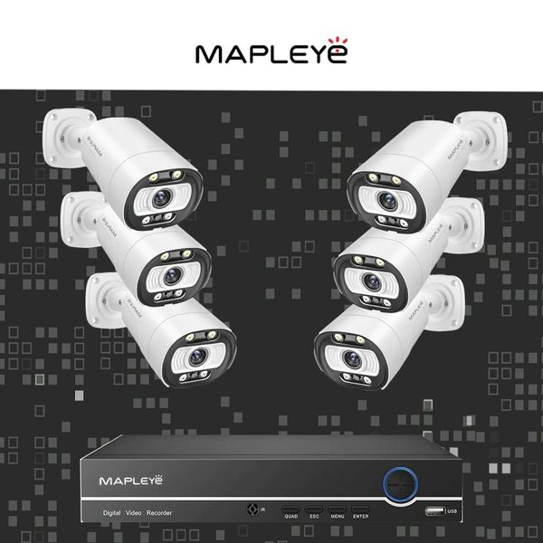 MYK-4K8R2B86-MC
Best brand Mapleye Bullet 4k 8mp IP Security camera kit NVR box
