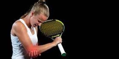 Female tennis player with elbow pain before  Athletic Rolfing at Pain Relief Palm Beach, FL.