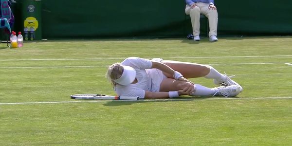 Female tennis player with knee pain before  Rolfing by James Donatelli, Pain Relief Palm Beach, FL.