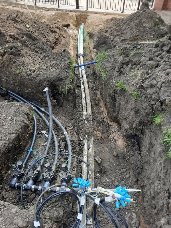 A bunch of pipes that are in the ground