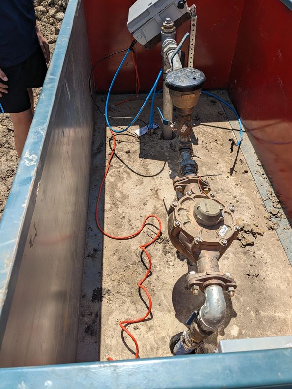A pipe that is connected to the water supply.